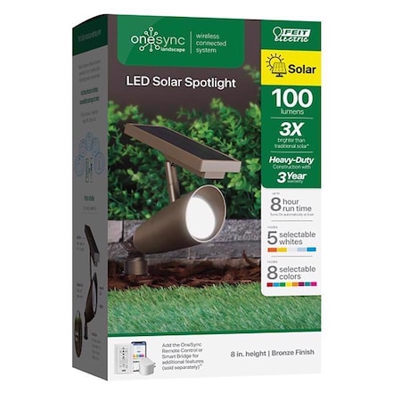 Feit Electric Feit OneSync Bronze Solar Powered/Remote LED Spotlight 1 pk SPOTSYNCSOLBZRP